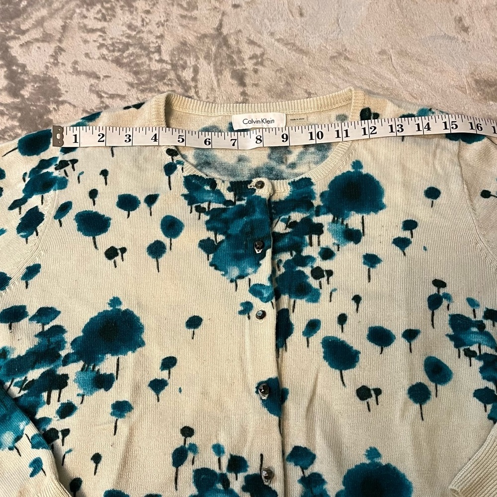 Calvin Klein Abstract Tree Print Cardigan, Size L - Picture 9 of 13